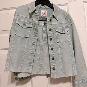 GB Girls Green Jeans Jacket and Skirt NWT